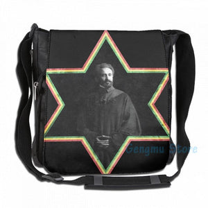 Funny Graphic print Haile Selassie Star of David USB Charge Backpack