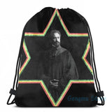 Funny Graphic print Haile Selassie Star of David USB Charge Backpack
