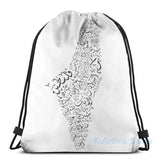 Funny Graphic Print Map with Darwish Poem USB Charge Backpack