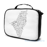 Funny Graphic Print Map with Darwish Poem USB Charge Backpack