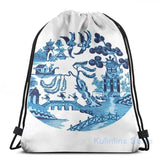 Funny Willow Pattern USB Charge Backpack School Travel Laptop Bag