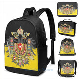 Austrian Flag USB Charge Backpack Men Women Travel Laptop Bag
