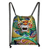 Harajuku Style Chinese Dragon Drawstring Backpack for Women