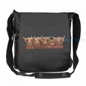 Highland Cows USB Charge Backpack School Travel Laptop Bag