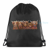 Highland Cows USB Charge Backpack School Travel Laptop Bag