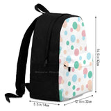 Jubijay Bubbles 3D Print Backpack Pastel Pink Green Peach Polka