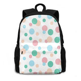 Jubijay Bubbles 3D Print Backpack Pastel Pink Green Peach Polka