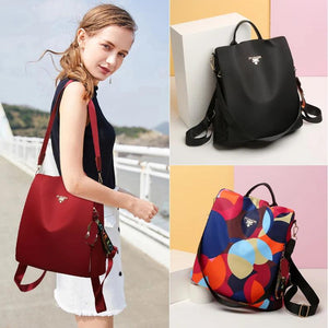 Waterproof Women Backpack Oxford School Bag Large Capacity Anti Theft Multi-Func