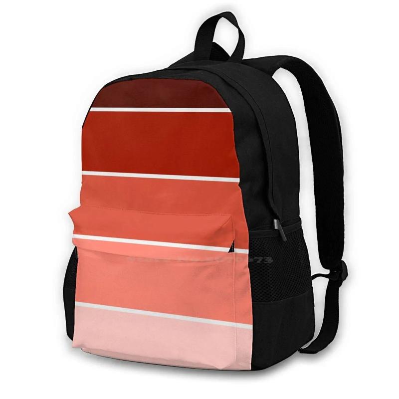 Red Linen Pattern Laptop Travel School Bag Women Men Teens