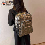 Quilted School Backpack Waterproof for Autumn Winter