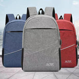 Men's Laptop Backpack Anti Theft Waterproof Canvas Business Travel Bag