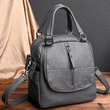 PU Leather Backpack Shoulder Bag for Travel