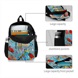 Red N Yellow Reflective Water Satchel Schoolbag Backpack