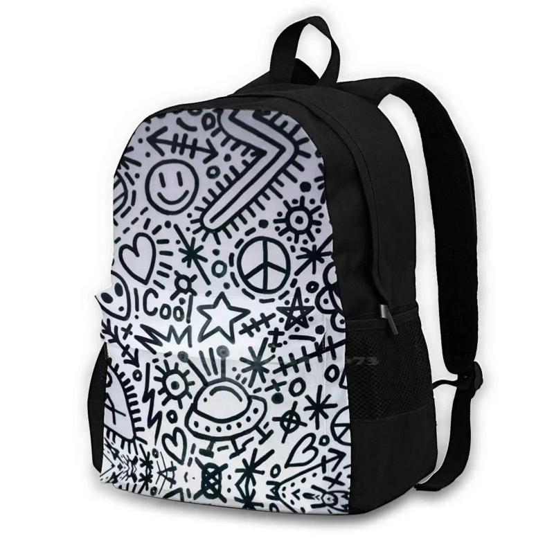Doodles Die Antwoord Monochrome Laptop School Travel Bag