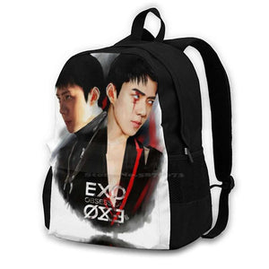 Exo Sehun Fanart Student Backpack Laptop Travel Bag