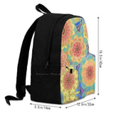 Travel Laptop Bagpack Bags Doodle Yellow Red Orange Green Purple Plum Outlines