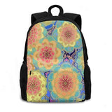 Travel Laptop Bagpack Bags Doodle Yellow Red Orange Green Purple Plum Outlines