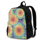 Travel Laptop Bagpack Bags Doodle Yellow Red Orange Green Purple Plum Outlines