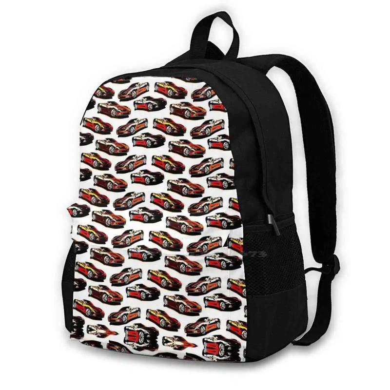 Abstract Cars Convertibles Schoolbag Backpack