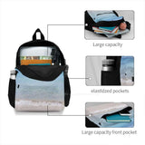 Mediterranean Waves Summer Beach School Bag Big Capacity Backpack
