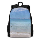 Mediterranean Waves Summer Beach School Bag Big Capacity Backpack