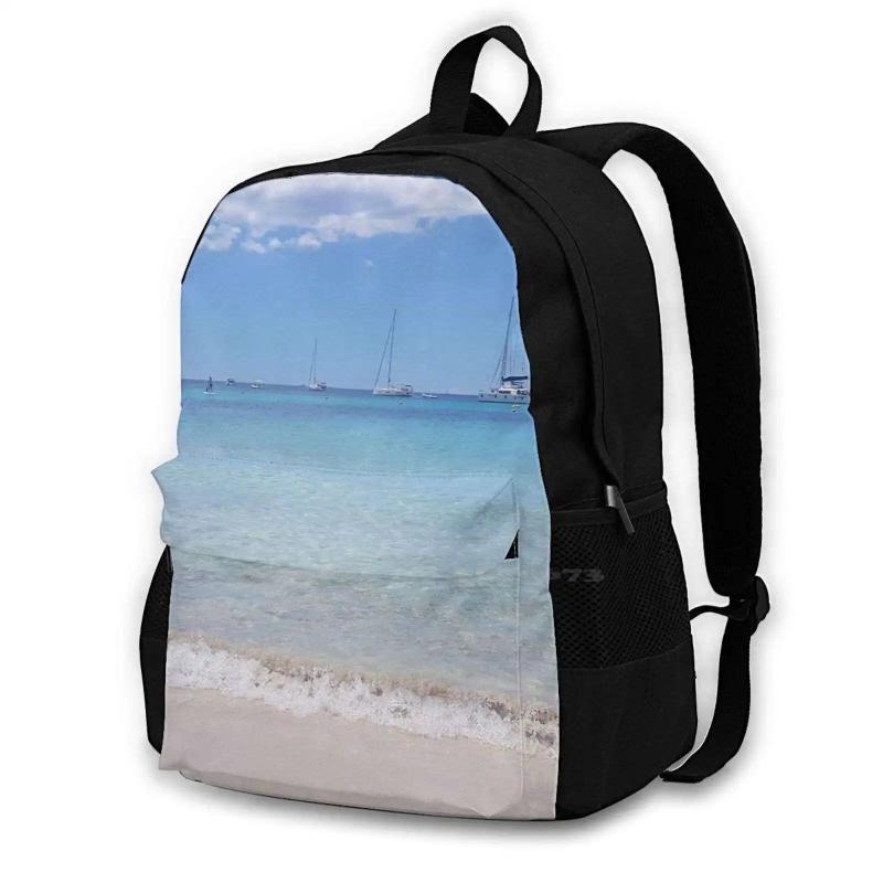 Mediterranean Waves Summer Beach School Bag Big Capacity Backpack