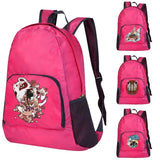 Water Repellent Backpack Mask Print Traveling Bag