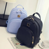 Women Backpack PU Leather Schoolbag for Teenager Girls Female Preppy Style