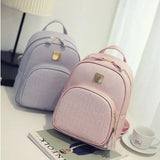 Women Backpack PU Leather Schoolbag for Teenager Girls Female Preppy Style