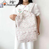Women School Bag Flower Denim Cloth Small Fresh Handbags