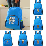 Foldable Bear Print Outdoor Travel Backpack Lightweight Rucksack