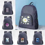 Foldable Backpack Lightweight Portable Bag 3D Printed Travel Hiking Grey