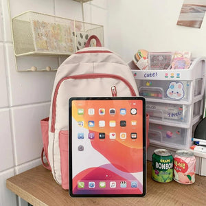 Waterproof Nylon Women Backpack Multi-pocket Laptop Rucksack Large Capacity