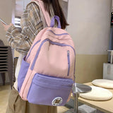Waterproof Nylon Women Backpack Multi-pocket Laptop Rucksack Large Capacity