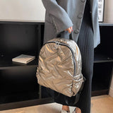 Quilted Shoulder Backpack Casual Daypack Female Waterproof Bag