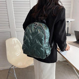 Quilted Shoulder Backpack Casual Daypack Female Waterproof Bag
