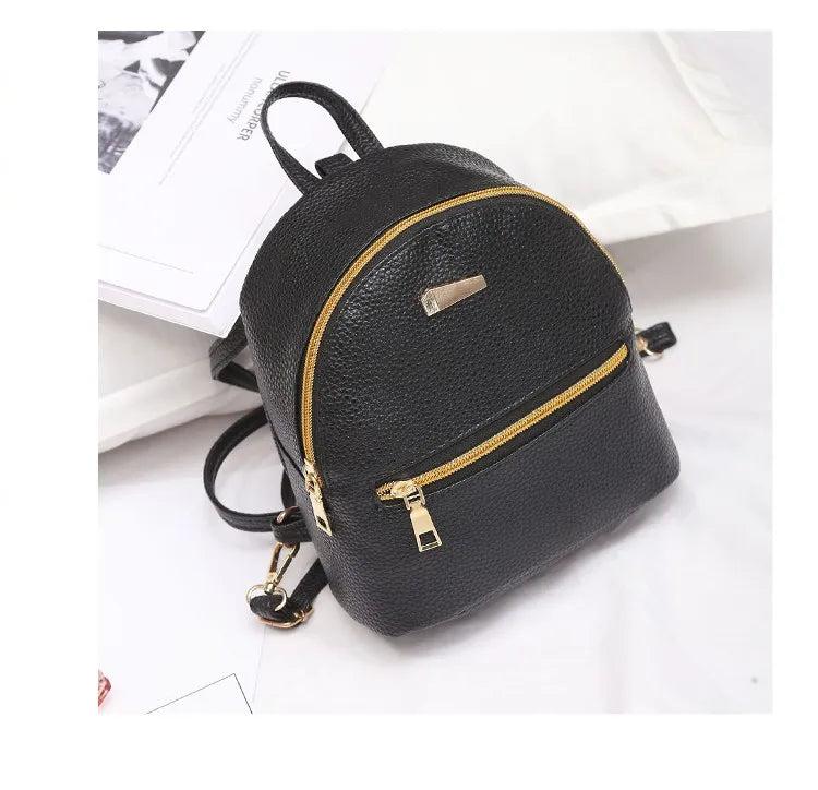 Mini Artificial Leather Women's Backpack Multi-function Shoulder Bag
