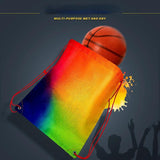 Waterproof Gym Bag Fitness Backpack Drawstring Pocket Hiking Camping