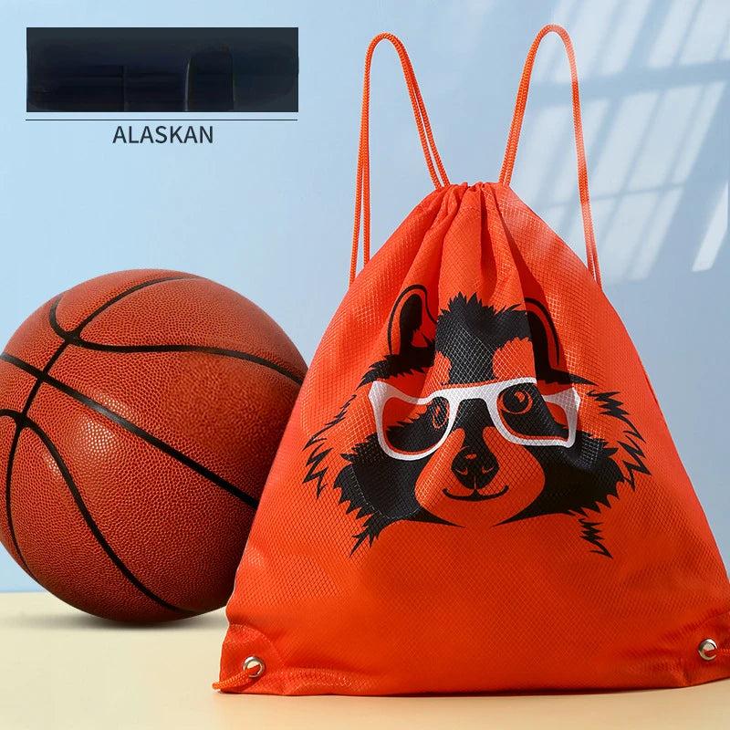 Waterproof Gym Bag Fitness Backpack Drawstring Pocket Hiking Camping