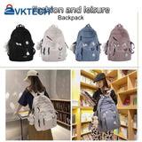 Casual Nylon Backpack with Multi-pocket Shoulder Straps