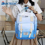 Gradient Large Capacity Backpack Student Schoolbag