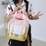 Gradient Large Capacity Backpack Student Schoolbag