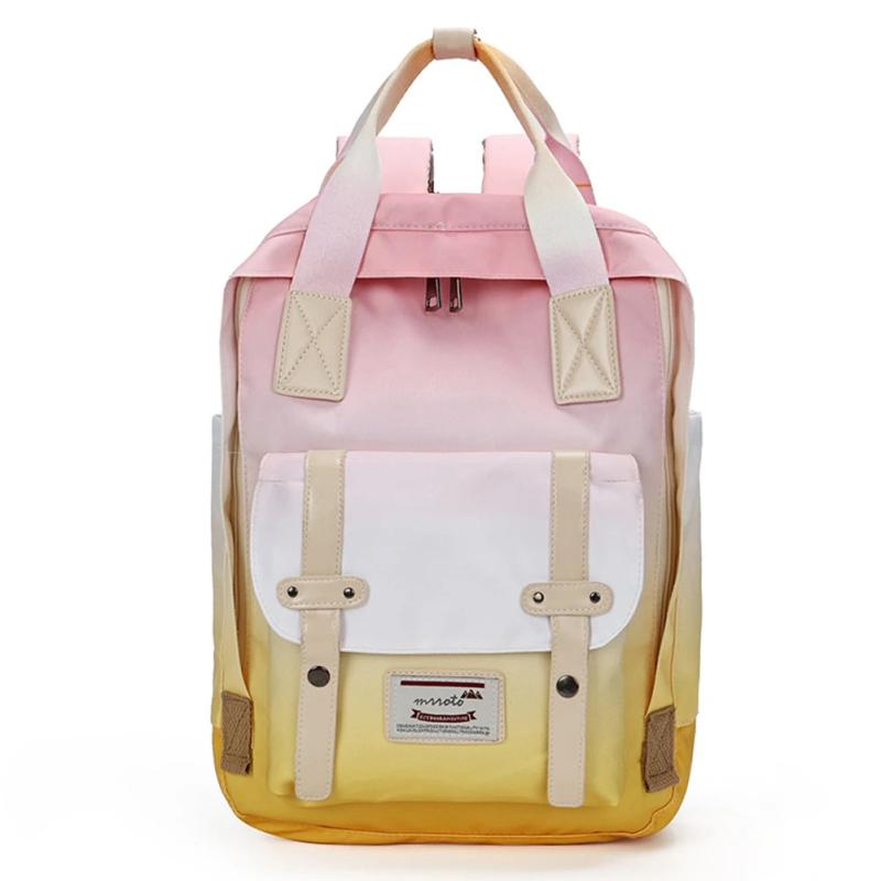 Gradient Large Capacity Backpack Student Schoolbag