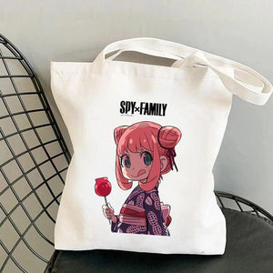 SPYFAMILY Anime Tote Bag Harajuku Canvas Anya Smug Spy Family Shoulder Bag