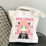 SPYFAMILY Anime Tote Bag Harajuku Canvas Anya Smug Spy Family Shoulder Bag