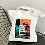 SPYFAMILY Anime Tote Bag Harajuku Canvas Anya Smug Spy Family Shoulder Bag