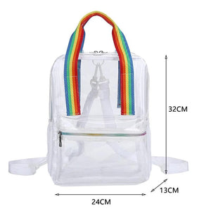 Transparent Pvc Backpack Women Waterproof Female Schoolbag
