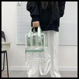 Transparent Pvc Backpack Women Waterproof Female Schoolbag