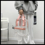 Transparent Pvc Backpack Women Waterproof Female Schoolbag