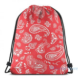 Funny Graphic Print Bandana Seamless Pattern Red USB Charge Backpack